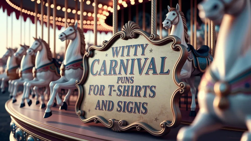 Witty carnival puns for T-shirts and signs