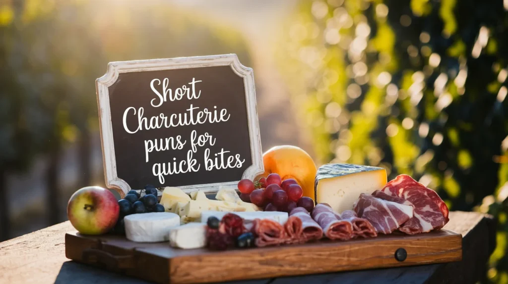 Short charcuterie puns for quick bites