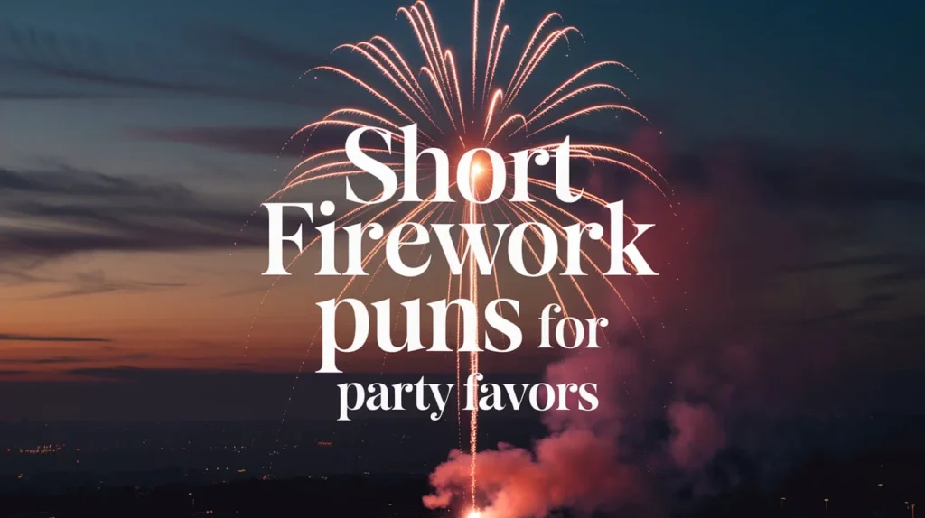 Short firework puns for party favors